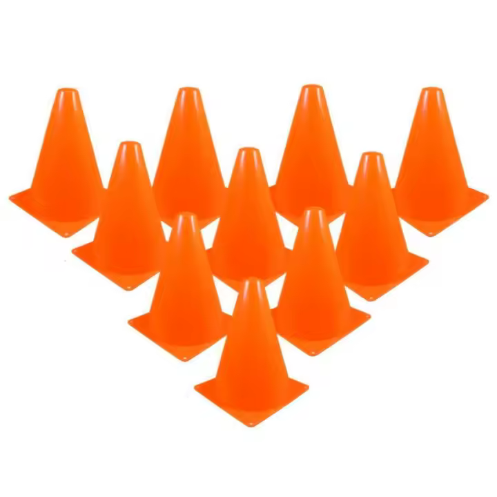 Conos de tráfico de piezas para entrenamiento de fútbol, conos de actividad deportiva para fiesta temática de construcción multiusos, 7 pulgadas, 10 Uds. - 1