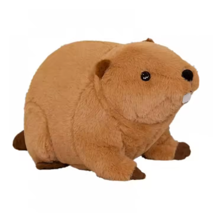 Lifelike Beaver Stuffed Animal With Big Front Teeth Animated Plush Toy Doll Super Realistic Beaver Act Like Real Excellent Gifts 17.7 Inches - 1