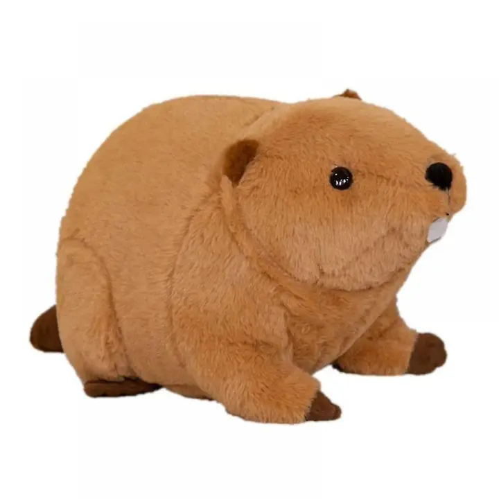 Lifelike Beaver Stuffed Animal With Big Front Teeth Animated Plush Toy Doll Super Realistic Beaver Act Like Real Excellent Gifts 17.7 Inches - 1