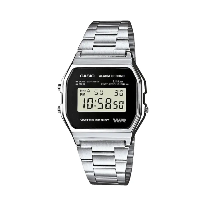 Casio A158 Reloj pulsera plata original A158WEA-1EF retro vintage - 1