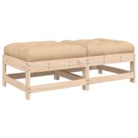 vidaXL Taburetes de jardín con cojines 2 uds madera maciza pino Pino natural, Pino blanco, Pino gris Conjunto Terraza Muebles Jardín Exterior Juego de Muebles de jardín Mueble Jardín Exterior Muebles de Salon Exterior - details 5