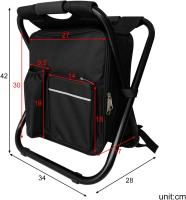 Camping Chair with Backpack, Multifunctional Fishing Backpack Stool, Ultralight Waterproof Insulated Backpack Chair for Camping/BBQ/Picnic/Travel/Hunting Black - details 0