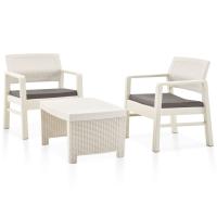 vidaXL Juego de muebles de jardín 3 piezas plástico gris en color Antracita/Blanco | almacenamiento funcional diseño moderno para baño dormitorio sala - details 1