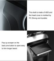 ENCHEN máquina de afeitar eléctrica Blackstone para hombre, afeitadora rotativa con cuchilla flotante 3D, lavable, recargable por USB, tipo C, PLATA - details 10