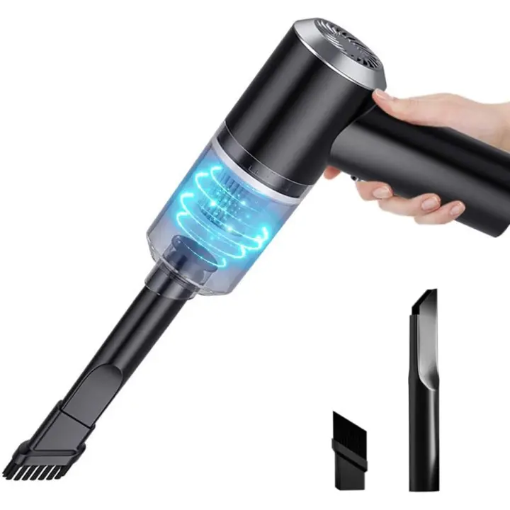 Mini Aspirador Coche Potente, Aspiradora sin Cable Carga USB 6000 Pa 120W, Aspiradora de Coche Inalámbrico Potente,Negro - 1