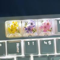 4pcs/set Teclas De Resina Transparencia DIY Flores Personalidad Accesorios Para Teclado Y Ratónkk-Cokio - details 7