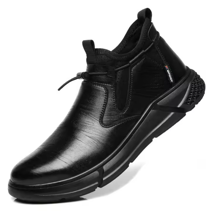 Zapatos De Seguridad Para Hombre Indestructibles Con Punta De Acero Protección Contra Punzadas Botas De Trabajo Resistentes Al Agua Material Superior De Cuero Microfibra - 1