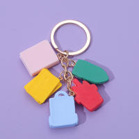 Porta Llaveros De Libro Y Bolígrafo Colgante De Encanto Para Llaves Accesorio De Moda Material De Aleación De Zinc Y Resina - details 1