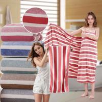 Juego De Toallas De Baño Con Estampado Rayado Suave - Microfibra Absorbente Y Secado Rápido Toallas Para Rostro Y Manos Para Spa En El Hogar Tamaño 70x140cm Y 35x75cm - details 3