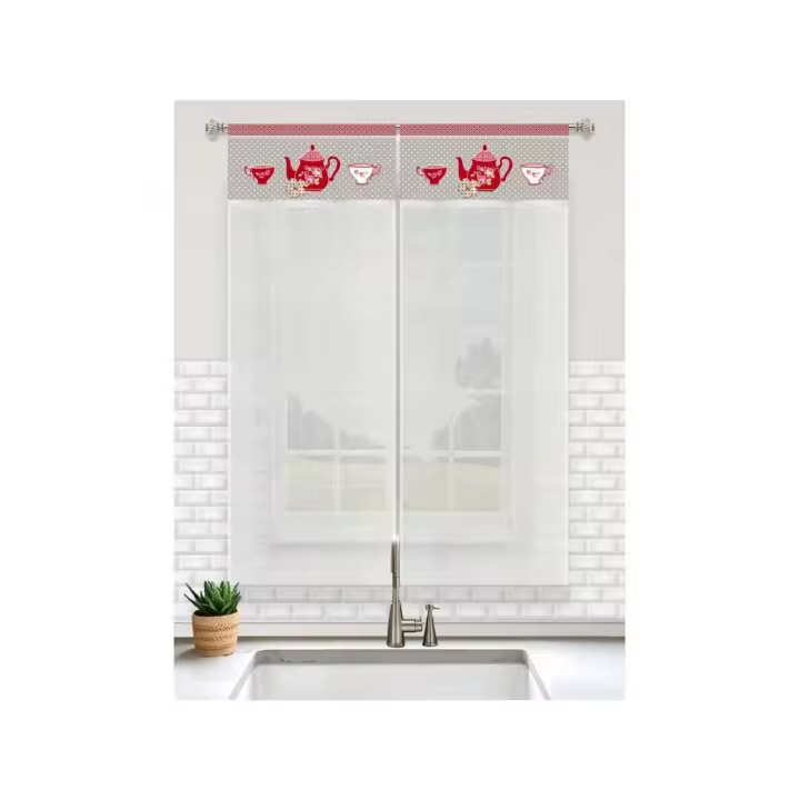 STARLEY - Cortinas para Cocina Modernas y Decorativas – 3 Tamaños Disponibles  – Ideales para Ventanas de Cocina, Comedor o Fregadero – Fáciles de Instalar - 1