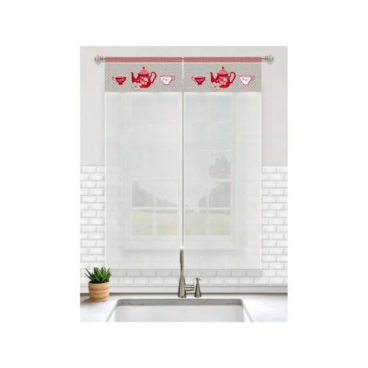 STARLEY - Cortinas para Cocina Modernas y Decorativas – 3 Tamaños Disponibles  – Ideales para Ventanas de Cocina, Comedor o Fregadero – Fáciles de Instalar - 1
