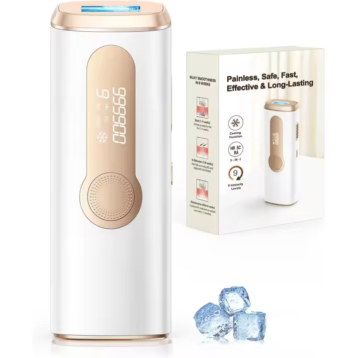 Depilación láser, innovadora función 3 en 1, 9 niveles de energía, 999.900 destellos, dispositivo de depilación corporal indolora con luz pulsada. - 1