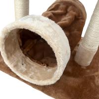 COTTECOTA- Árbol rascador para Gatos 54x45x94cm, Árboles de actividades para gatos Marron Beige, Juegos gatos Poste para arañar, Poste de sisal, plataforma y cama, Casa de gatos marron para diversion, árbol de gato en forma de torre escalador con nido. - details 6