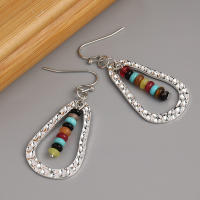 Pendientes Colgantes Bohemios De Agua Para Mujer Coloridos Estilo Clásico Perfectos Para Bodas Y Fiestas Material Aleación De Zinc Y Pedrería Forma Redonda - details 2