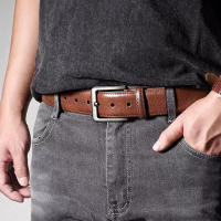 "Cinturones Hombre, Cinturón Hombre Cuero, Hebilla Automatico Ajustable, Cinturones Trinquete para Vestir Pantalones de Traje, Ideal para Trajes, Jeans, Trabajo Casual y de Negocios" - details 2