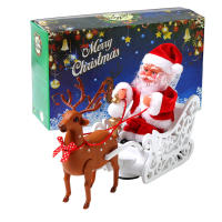 Muñeco De Navidad Con Remolque De Ciervo Muñeco De Santa Claus Que Canta Y Danza Juguete Eléctrico Para Decoración Familiar De Navidad - details 1