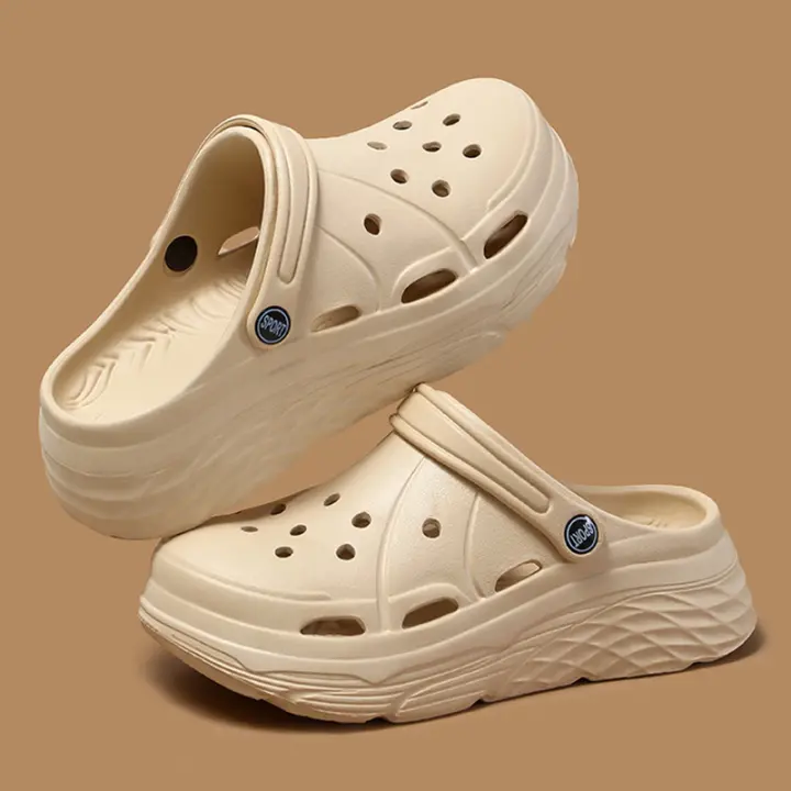 Clogs De Verano Para Mujer Con Plataforma Gruesa Y Respirables Sandalias De Jardín Con Agujeros Antideslizantes Y Ligeros Para Playa - 1