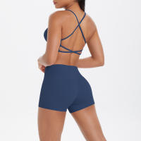 Conjunto De Yoga Para Mujer Con Top Deportivo Y Shorts Cortos Conjunto De Entrenamiento Con Bolsillos Transpirable Y Eco-amigable - details 6