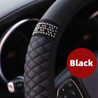 Cubierta De Volante De Coche En Cuero PU Con Diamantes Artificiales Tamaño 14.57-14.96 Pulgadas Nueva Cubierta De Volante - details 1