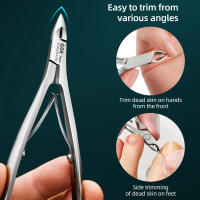 Tijeras De Cutícula De Cuero Genuino Profesionales Para Salón De Uñas Herramientas De Artefactos De Acero Inoxidable Doble Cuchilla Alta Gama - details 2