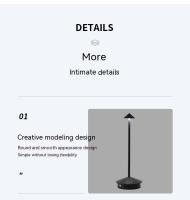 Lámpara De Mesa Recargable Creativa Con Toque LED Para Hotel Bar Café Lámpara Decorativa Para Escritorio Fuente De Iluminación Contemporánea - details 3