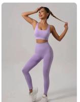 Conjunto De Yoga Para Mujer Sin Costuras Beauty Back Sports Bra Y Leggings De Elevación Glúteos Ropa De Gimnasio Transpirable Fitness Set Para Ejercicio - details 19