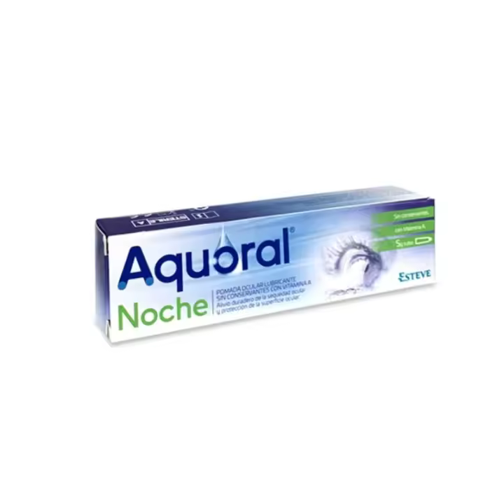 Esteve AQUORAL Noche Pomada Ocular Lubricante 5G para Hidratación Profunda y Alivio Duradero de la Sequedad Ocular - 1