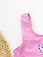 Traje De Baño De Un Pie Para Niñas Estilo Básico Con Estampado Gradient Surf Verano Playa Material Poliéster Y Spandex - details 9