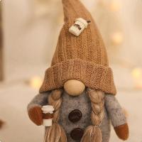 Muñeco De Navidad Sin Cara 34x10x5cm Decoración De Barra De Café En Peluche Adorno De Escritorio Para Hogar Y Año Nuevo - details 3
