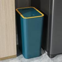 Basurero Ecológico De Plástico Con Diseño De Comprimidor De Tapa Y Espacio Ahorrador Para Baño Y Cocina Resistente Al Agua - details 0