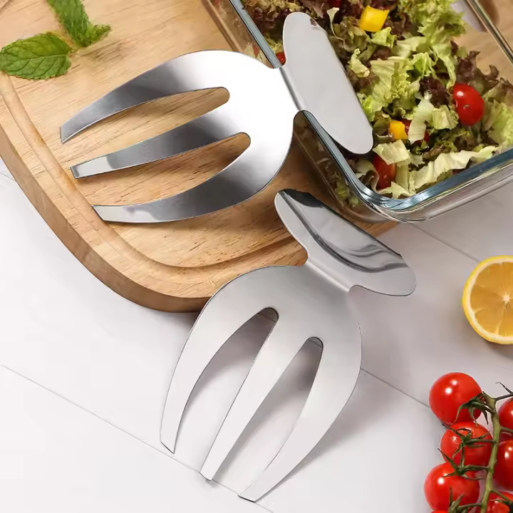 Cuchara De Frutas De Acero Inoxidable Herramienta De Ensalada Creativa Con Tres Dedos Gadgets De Cocina Eco-amigable - 1