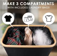 Cesta de lavandería de 140 litros con tapa COLOR BEIGE, cesta de lavandería extra grande con 3 forros extraíbles (3 compartimentos), soporta hasta una semana de ropa para la familia, 22 x 15 x 26 - details 2