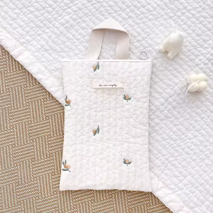 Bolso De Diaper Para Mamá Con Organizador De Bolsas Pequeño Estilo Cuadros Cierre De Cremallera Material De Tela Accesorios Para Bebés Estilo OIMG - 1