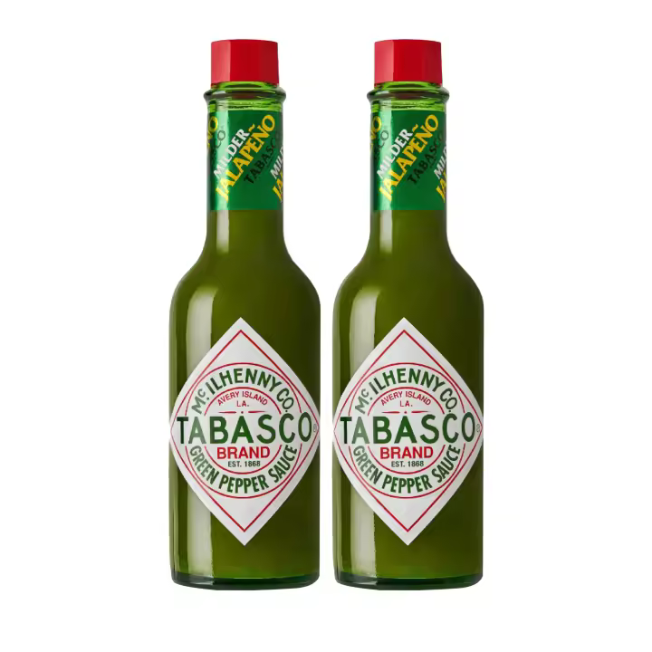 Tabasco - Salsa Picante Tabasco Verde, 60 ml, Salsa Picante Sabor Suave, Elaborada Con Chiles Jalapeños, Producto Típico Cocina Tex-mex, para Aliños de Ensalada o Verduras, Individual y Formato en Pack - 1