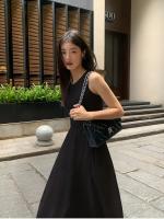 ZMZBCH Vestido Largo Elegante Para Mujer En Color Negro Con Cuello Redondo Y Cintura Alta Estilo Moda Sin Mangas A-Line - details 5