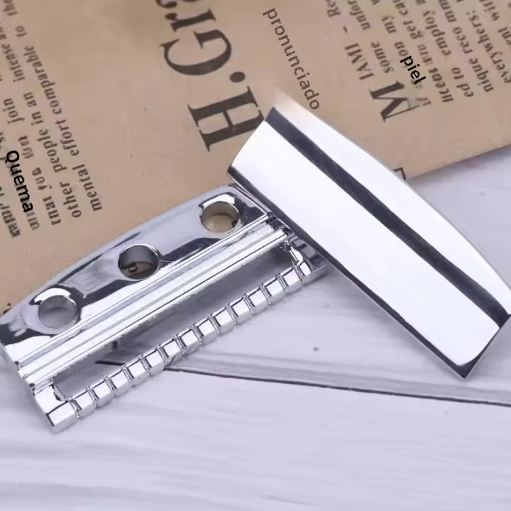 Cabeza De Afeitar De Seguro Yaqi Edged Chrome Unica Para Hombres Material De Aleación De Zinc Tamaño 42mmx17mm - 1