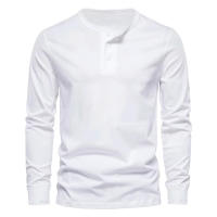 Camiseta de manga larga con cuello redondo de otoño para hombre, jersey holgado, camiseta informal de manga larga para hombre - details 1