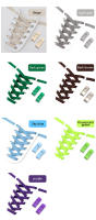 1 Par De Cordones Planos Sin Nueces Para Zapatillas Elásticos De Tejido a Cuadros Accesorios Para Zapatos Sin Ties Unisex - details 9