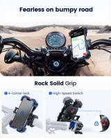 Soporte De Teléfono Para Bicicleta Joyroom 360° Visión Soporte De Motocicleta Para Teléfonos Móviles De 4.7-7 Pulgadas Resistente Al Choque Con Clip De GPS - details 8