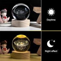 Lámpara De Mesa LED De Sistema Solar Con Bola Cristal Luminosa Luz Nocturna 3D Luna Para Dormitorio Con USB Regalo Para Niños Cumpleaños - details 4