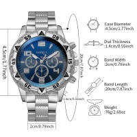 Set De 2 Relojes Para Hombre De Acero Fashion Con Mecanismo De Cuarzo Sin Caja Relojes De Pulsera Para El Muñeca - details 5