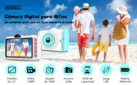 Cámara para Niños WOWGO X8, 3.5'' Digital Selfie Infantil, 12MP, 1080P HD, Lente Dual, 32 GB Tarjeta TF, Regalo Niños, Rosa, ENVIO 24H - details 0