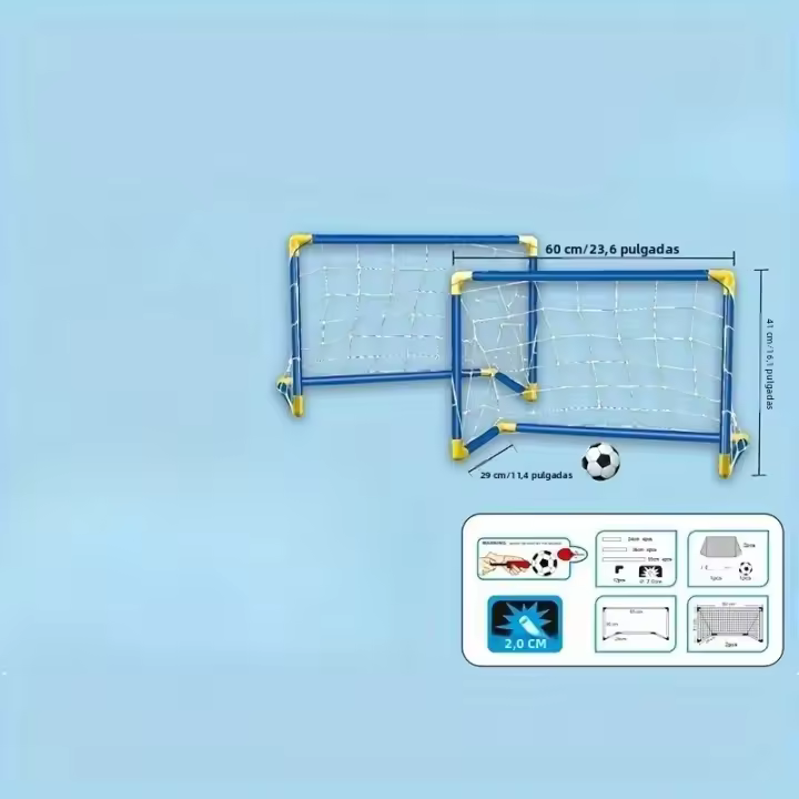 Juego De Puerta De Fútbol Plegable En PP Material Portátil Para Interior Y Exterior Con Red Removible Equipo De Entrenamiento Incluye Bola - 1