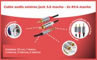 Banner - Cable audio estereo jack 3.5 macho - 2x RCA macho pro