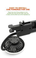 SEAMETAL Ventilador De Enfriamiento Para Coche Con Doble Cabeza Ajustable 360 Grados Bajo Ruido Fan Eléctrico Automotriz Tipo C Para Tablero RV Camión - details 7