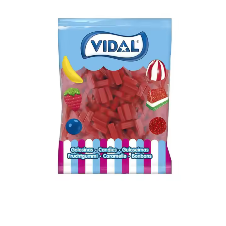 Vidal Golosinas. Ladrillos Brillo sabor Fresa. Bolsa de 1,5kg - 1