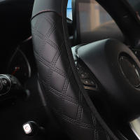 Cubierta De Volante De Cuero PU Para Coche Compatible Con Ruedas De 14.5-15 Pulgadas Cómoda Y Suave Sin Anillo Interno - details 10