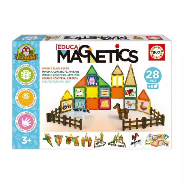 JUEGO MAGNÉTICO EDUCA MAGNETICS ECO FARM 28 PIEZAS - 1