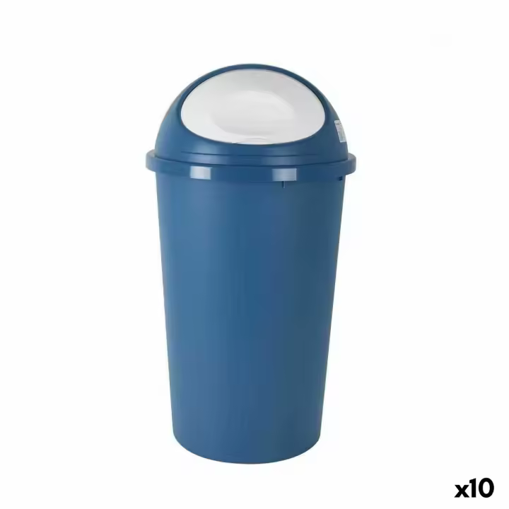 Cubo para la Basura Tontarelli Big hoop Azul Blanco 50 L (10 Unidades) - 1