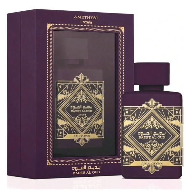 Perfume Lattafa Badee Al Oud Amethyst 100% Original - Eau de Parfum Unisex con Notas de Rosa Turca, Jazmín y Bergamota, fragancia Oriental , perfume Arabe muy popular